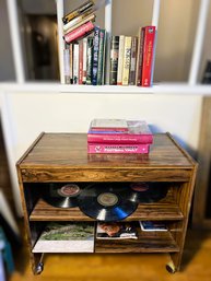LR/ Rolling TV Stand And Assorted Books Etc