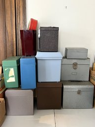 1BR/ 9pcs - Organization Boxes Lot - Metal And Plastic