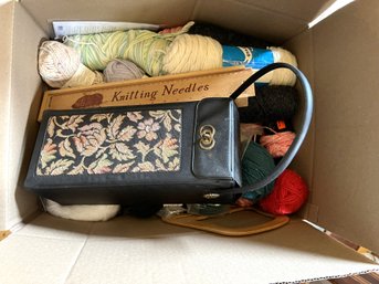 1BR/ Box - Knitters Lot: Yarn And Needles