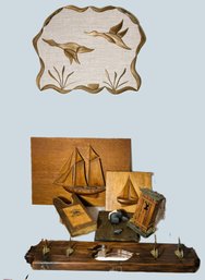 L1/ 7pcs - Fabulous Decorative Wood Items: Ducks, Boats Etc