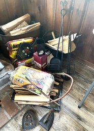 FR/ Woodstove/Fireplace Accessory Lot With Vintage Iron Items