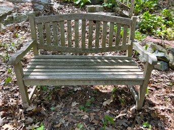 FY/ Outdoor Wooden Garden Bench (Teak?)