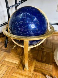 Semi Precious Stone & Brass Rotating World Globe