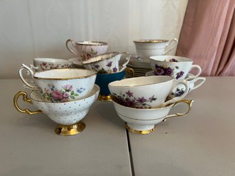 LR/ 27 Assorted Makers Bone China England - 12 Tea Cups & 15 Saucers