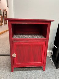 CR/A Red Painted One Door Side Table