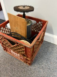 CR/A Crate With Power Grinder Tool And Assorted Grinder Wheels