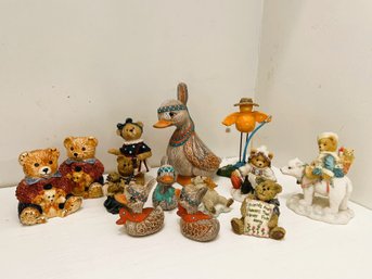 CRN3/L 13pcs: Box Of Assorted Figurines - Cherished Teddies, Russ, Ckao, Boyds'