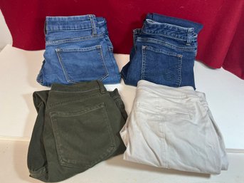 T/ 4pcs - Assorted Women's Jeans/Pants: Banana Republic, Loft Outlet, Faded Glory Etc