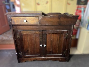 MR/ Vintage Solid Wood Dry Sink: 1 Drawer, 2 Base Doors With Interior Shelf