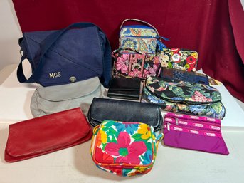 T/ 12pcs - Assorted Purse/Wallet Lot: Lands End, Vera Bradley, Coach Etc