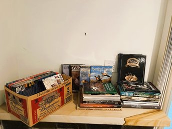 L3/ Box And Loose:  Books And VHS Lot: Mostly Sporting And Hunting Topics