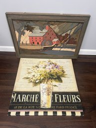 T/ 2pcs - Unique Wood Puzzle Art Piece And Canvas Art Print With A French Theme