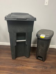 T/ 2 Trash Receptacles: Toter And Hefty