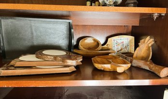 10 Assorted Wood Serving Trays