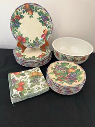 23 Melamine 'Sakura' Plates And Bowls