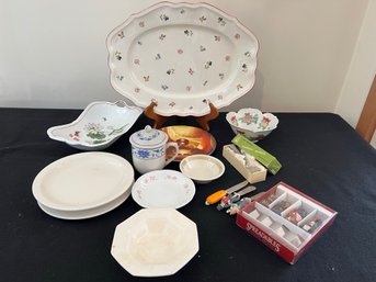 15 Pieces Of Serve-ware Including Homer Laughlin, Villeroy And Boch Etc