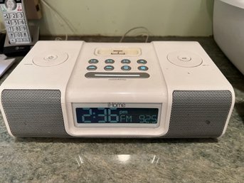 K/ White 'iHome' Radio, Alarm & IPod Dock Model #iH9