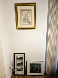 FR/ 3pcs - Local Ipswich Framed Prints/photos: Directory From 1874 Re-Print, Country Club Photos