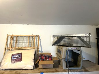 G/ 6pcs - Pet Items: Kennel, Pet Bed, Safety Gates And A Havahart Animal Trap