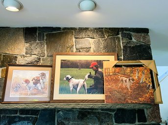 FR/ 3pcs - Framed Hunting Dog Prints