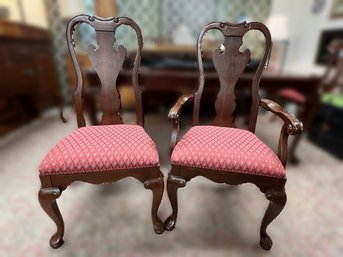 CR/E 6pcs - Lovely Mahogany And Upholstered Dining Chairs By Pennsylvania House