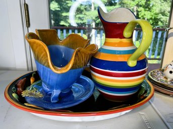 4 Pc's Colorful Ceramic Serving Lot