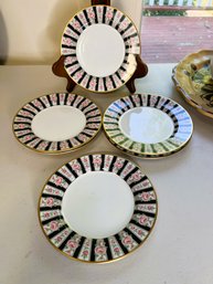 6 Pc's Fitz & Floyd 'victoriana' Gold Rimmed Porcelain Plates - Gorgeous!