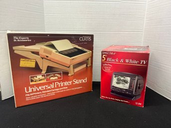 CR/A 2pcs - Vintage 5' Spectra TV And Curtis Printer Stand - Both In Original Boxes