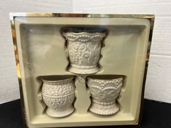 CR/A - Set Of 3 Lenox Votive Candle Holders 3.5' Tall - New In Box