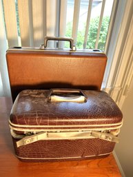 2B2/ 2pcs - Vintage Train Case And Brief Case Both By Samsonite