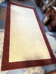 CR/D - 5' X 8' Area Rug - Beige With Red Border