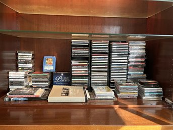 Large Bin Filled With Assorted Music Genres On Tapes, CD's And 1 8-Track