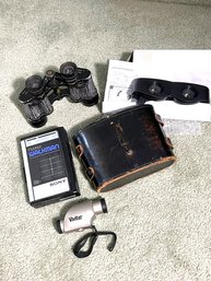 K/ Box 4pcs - Sony Walkman And Vintage/Antique Binoculars: Colmont Paris, Vivitar Etc