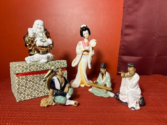 DR/box 5 Pieces - Assorted Asian Ceramic Figurines