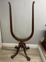 CR/D - Vintage Tiger Oak (?) Dressing Mirror Stand