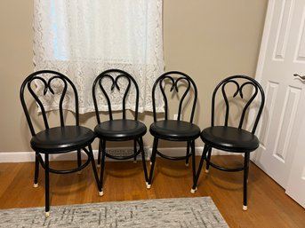 3B/ 4pcs - Pretty Black Aluminum Ice Cream Parlor Style Chairs