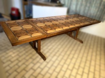 K/ Impressive And Large Mid Century Tile Top Dining Table