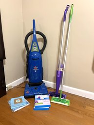 3B/ Bissell Power Force Upright Vacuum And 2 Swiffers