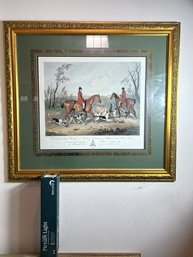 DR/ 2pcs - RB Davis 'West Derry Huntsman' Large Art Piece & House Of Troy Picture Light