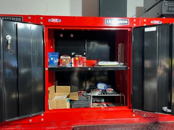 G/ Craftsman Steel Wall Mount Locking Garage Cabinet Model #22800RB & All Contents - #2