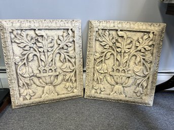 CR/A 2pcs - Carved White Architectural Wall Decor