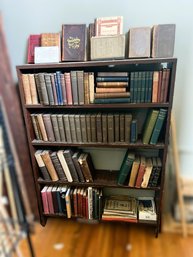 SC/ Vintage Wood Bookcase And Approximately 70 Antique Books - Mostly Religious