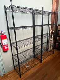 SC/ 2pcs - Black Metal Storage Racks - 5 Shelves Each