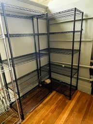 SC/ 2pcs - Black Metal Storage Racks - 5 Shelves Each