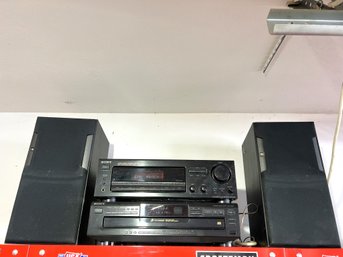 G/ 4pcs: Sony Stereo Receiver, Sony 5 CD Disc Player System And 2 JBL Speakers