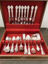 K/ Boxed Sterling Flatware Set International Silver 'Wild Rose'