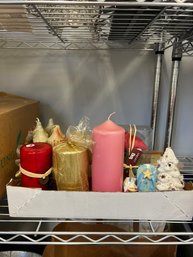 AD/A Box Of Miscellaneous Candles In Various Sizes And Shapes