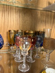 DR/ 14pcs - Assorted Gorgeous Colored Cordial Glasses