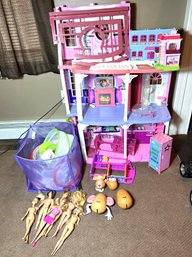 L/ Bin And Loose: Large Barbie Size Doll House, Potato Heads, Bin Full Of Assorted Miscellaneous Toys
