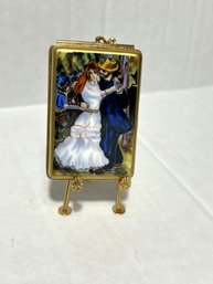 DR/ Limoges Renoir Painting Trinket Box On A Tiny Easel